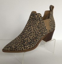 DOLCE VITA Samy Dusted Suede Tan/Black Leopard Print Ankle Booties (Size 6.5 M) - £27.64 GBP