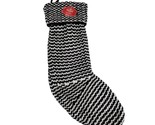 Holiday Time Black White Stripe Knit 19 in Christmas Stocking New - $9.46