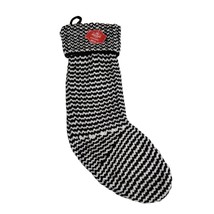 Holiday Time Black White Stripe Knit 19 in Christmas Stocking New - £7.44 GBP