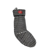 Holiday Time Black White Stripe Knit 19 in Christmas Stocking New - £7.58 GBP