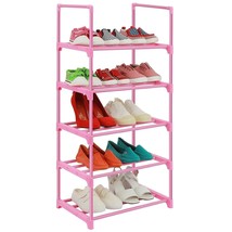 5-Tier Small Kids Shoe Rack Organizer, Pink Toddler Shoe Shelf Shoe Stand For Cl - £25.27 GBP