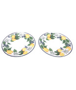 Set Of 2 Royal Norfolk Lemon Floral W/ Blue Rims 10.5” Dinner Plates-NEW... - $34.53