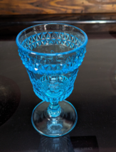 Vintage Blue Wildflower EAPG Adams &amp; Co  6&quot; Wine Glass Goblet - Multiple QTY USA - £15.45 GBP