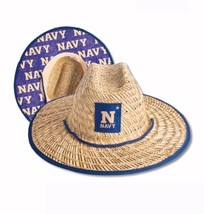 Navy Patch Lifeguard Garden Straw Hat Small/Medium NEW Fast Free Ship - £30.11 GBP