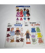 Lot of 3 Uncut NOS 18&quot; Doll Clothes Sewing Patterns Simplicity 7688 8961... - $16.95