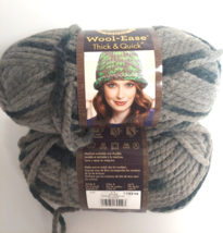 Lot of 3 NEW Lion Brand Wool-Ease Thick &amp; Quick Yarn Thread Skeins Raven - $24.74