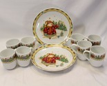 Gibson Snowman Frolic Christmas Mugs and Dinner Plates Lot of 10 - $39.19