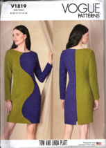 Vogue Patterns V1819 Misses 8 to 16 Tom and Linda Platt Dress Sewing Pattern - $25.97