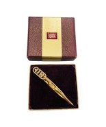 Swank Vintage DS Monogram Men’s Pointed Tie Pin Clip Brass Boxed - £14.64 GBP