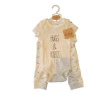 RAE DUNN Baby Bodysuit Set | Hugs &amp; Kisses | 4 pc | 3-6M | NWT - £15.17 GBP