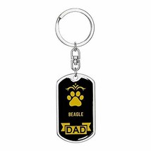 Dog Dad Gift Beagle Swivel Keychain Stainless Steel or 18k Gold - £20.20 GBP
