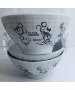 3  Cereal Bowls Disney Sketch Book Mickey and Minnie Mouse Black White New - $52.73 CAD