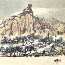 c1975 Chinese Landscape Art Print Hand Signed Possibly Charles Thy 11x17in - £47.65 GBP