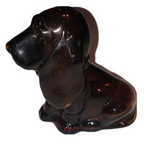 Vintage Avon Baby Bassett Brown Glass bottle Hound Dog EMPTY - £3.89 GBP