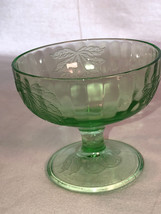 Green Fruits Sherbet And Saucer Depression Glass Mint - £11.20 GBP