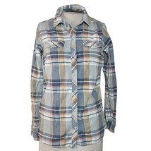 Cotton Plaid Button Up Flannel Top Size Small - £27.63 GBP