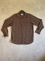 Columbia Button Up Shirt Brown Long Sleeve Plaid Omni Wick Advanced Evap... - $14.85