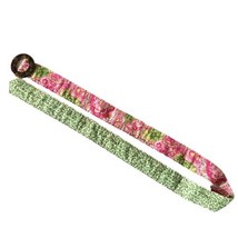 Vera Bradley Cloth Belt Pink Green Floral Print Tortoise Buckle Women&#39;s 43&quot; Long - £9.47 GBP