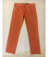 Adriano Goldschmied Women&#39;s Orange Pants Cigarette Leg Cotton Tencel Siz... - $22.42