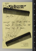 Johnny Knox Autograph Signed Note w/ Promotional Combs tob - $63.35