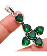 Chrome Diopside Heart Shape Cut Gemstone Handmade Pendant Jewelry 2.40&quot; ... - £5.07 GBP