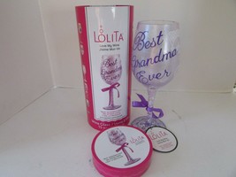 Lolita Love My Wine Glass Best Grandma Ever 15 Oz New In Box Hand Painted &amp; Tags - £15.92 GBP