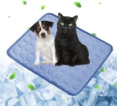 Summer Pets Foldable Cooling Sleeping Blanket Dog Cooling Mat (Navy,Size:M) - £13.14 GBP