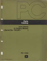 Parts Manual For John Deere Model 21 Rotary Mower Used PC-1252 vintage - £7.88 GBP