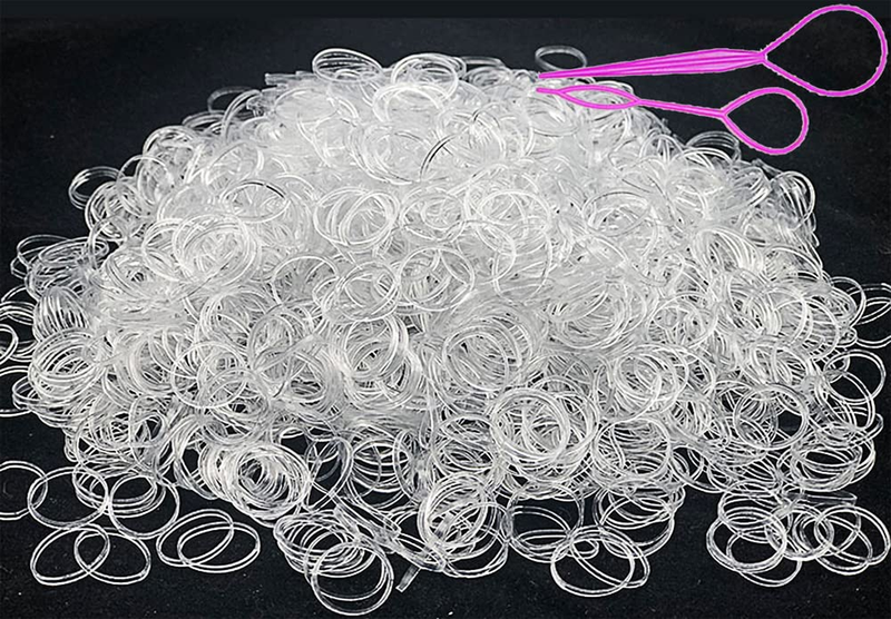 2000 PCS Clear Elastic Mini Ponytail Rubbers Ties, Soft Non-Slip Small Hair Acce Item image 12