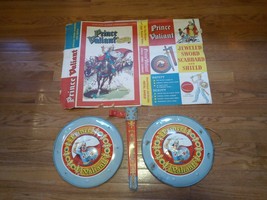 Lot Vintage Prince Valiant Scabbard &amp; 2 Shield Toys with Original Box READ - £106.12 GBP