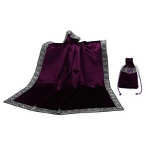 2PCS/Lot Velvet Tarot Tablecloth With Bags Floc Fabric Beautiful Stone Tarot d G - £91.88 GBP