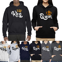 Nwt Valentine&#39;s Day His &amp; Hers King Queen Love Couple Matching Hoodie Sweatshirt - $20.39