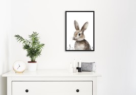 Digital File Little Rabbit Watercolor Nursery Wall Art Download Kids Room - $1.50