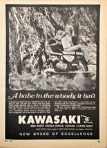 1967 Kawasaki Samurai 250 Top Speed 115 Mph - Babe In The woods-Vintage Print Ad - £8.60 GBP