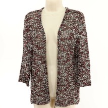 Alfred Dunner Womens Confetti Knit Sweater S Small Black Burgundy Beige Sparkle - £18.49 GBP