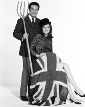 Diana Rigg and Patrick Macnee in The Avengers Holding Union Jack British Flag 16 - £55.50 GBP