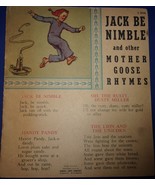 Vintage Jack Be Nimble &amp; Other Mother Goose Rhymes 1943 Litho - £10.21 GBP