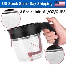 1L Gravy Fat Separator With Bottom Release Strainer 4-Cup Grease Separat... - $33.99