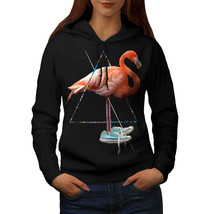 Wellcoda Flamingo Bird Shoe Womens Hoodie, Sneaker Casual Hooded Sweatshirt - £29.12 GBP
