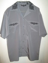 DRAGONFLY Clothing Company Short sleeve BIKER PUNK Style Button Shirt Sz M - £27.45 GBP