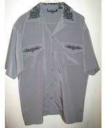 DRAGONFLY Clothing Company Short sleeve BIKER PUNK Style Button Shirt Sz M - £27.56 GBP