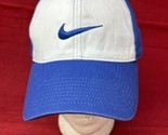 Nike Just Do It Blue &amp; White Vintage Snapback Classic Baseball Hat Canvas - $39.59
