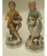 Home Interiors Homco #1408 Picking Grapes w/ Dogs Figurine  Excellent Co... - £26.57 GBP