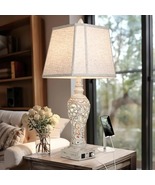 Table Lamps Set of 2 - Bedside Lamp with Fabric Shades - for Bedroom and... - $119.99