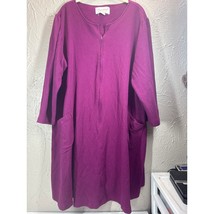Stan Herman Plum Purple 3/4 Sleeve Half Zip Robe Size 14/16 Approx - $558.84 MXN