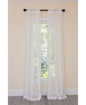 Manor Luxe Embroidered Sheer RodPocket Curtain Collection Size 54X96 Color White - £58.14 GBP