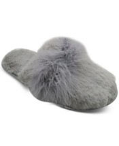 Jenni Critter Cat Ears Faux-Fur Scuff Womens Slide Slippers – Grey- Small(5–6) - £16.07 GBP