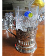 Russian MHU SPUTNIK 3 glasses &amp; 3 ornated silverplate holders &amp; 3 holder... - €211,94 EUR