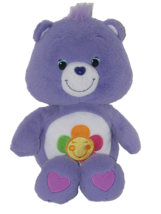 Care Bears HARMONY Purple Plush Bear 2012 Hasbro 12&quot; Stuffed Toy Flower - £11.66 GBP