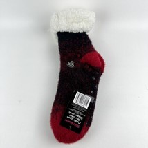 Wild Flowers Women&#39;s Double Layer Non Skid Slipper Socks, Red, 9-11 - £10.89 GBP